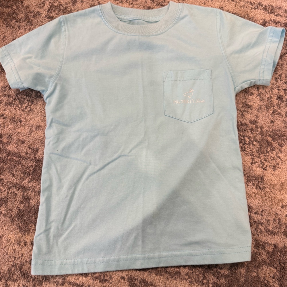 Light Blue Properly Tied Youth Pocket T-Shirt